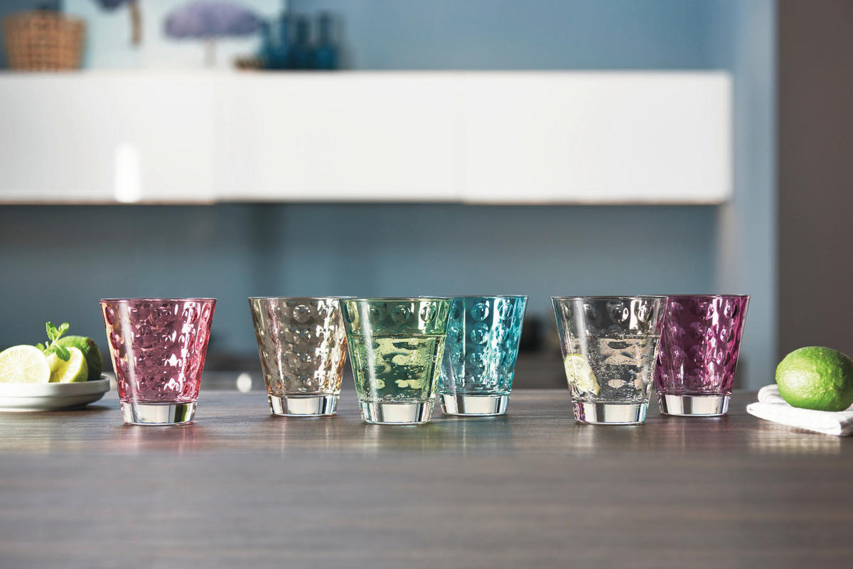 GLÄSERSET Optic  6-teilig  - Multicolor, Basics, Glas (26/9,8/17,4cm) - Leonardo