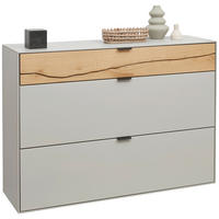 HÄNGESCHUHSCHRANK Wildeiche massiv Grau, Wildeiche  - Wildeiche/Schwarz, Design, Holz/Holzwerkstoff (121,9/85,9/37,1cm) - Dieter Knoll