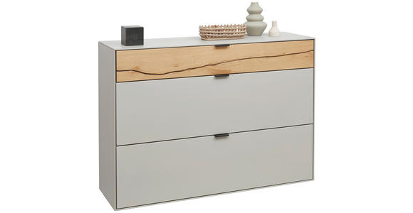 HÄNGESCHUHSCHRANK Wildeiche massiv Grau, Wildeiche - Wildeiche/Schwarz, Design, Holz/Holzwerkstoff (121,9/85,9/37,1cm) - Dieter Knoll