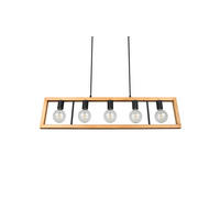 PENDELLEUCHTE  100/150/8,5 cm   - Schwarz/Braun, Natur, Holz/Metall (100/150/8,5cm) - Trio Leuchten