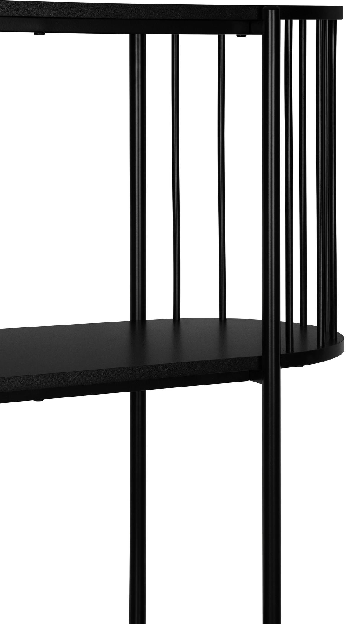 REGAL Schwarz  - Schwarz, Trend, Holzwerkstoff/Metall (80/133,5/34cm) - Xora