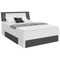 STAURAUMBETT 140/200 cm  in Graphitfarben, Weiß  - Graphitfarben/Weiß, KONVENTIONELL, Holzwerkstoff (140/200cm)