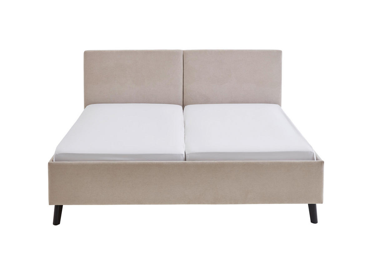 POLSTERBETT 180/200 cm  in Beige  - Beige/Schwarz, Basics, Holz/Textil (180/200cm) - Boxxx