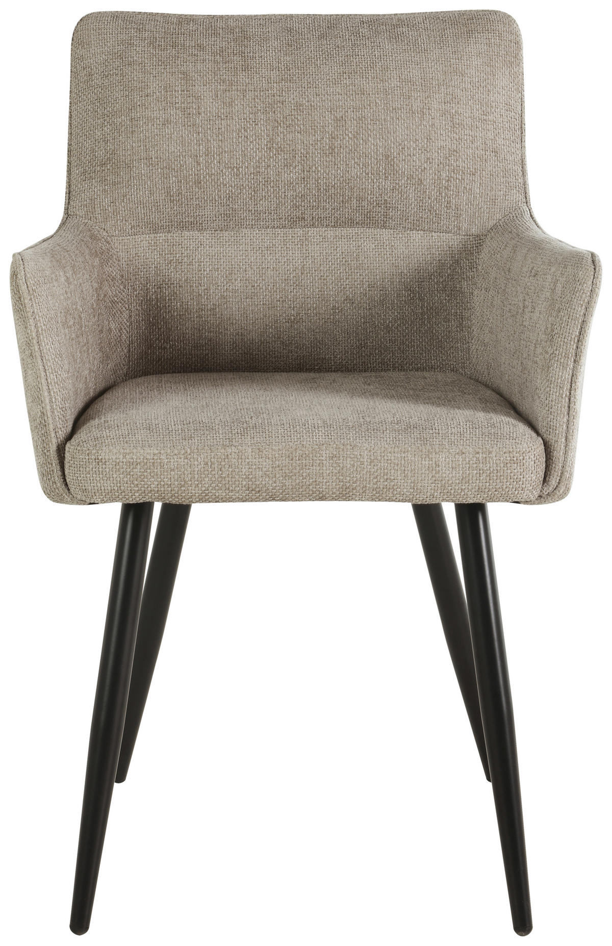 ARMLEHNSTUHL  in Eisen Leinenoptik  - Hellbraun/Schwarz, LIFESTYLE, Holz/Textil (54/82/60cm) - MID.YOU