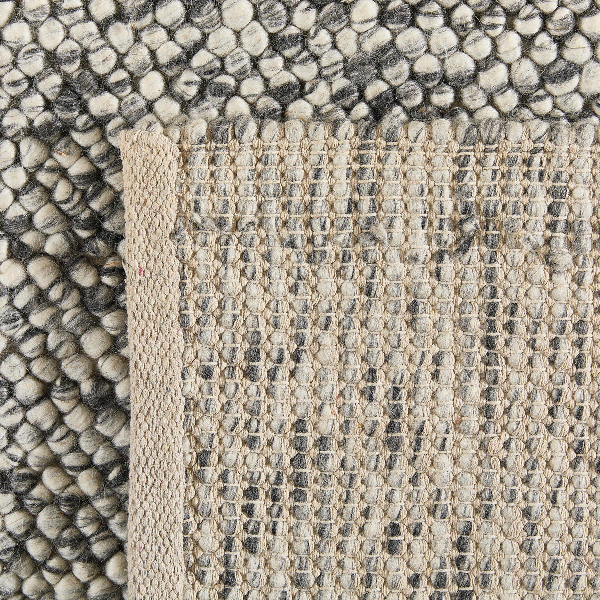 HANDWEBTEPPICH Wohnzimmer 120/160 cm Grau rechteckig  - Grau, Natur, Textil (120/160cm) - Linea Natura