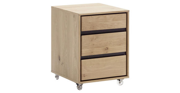 ROLLCONTAINER Asteiche furniert, massiv Eiche Bianco  - Eiche Bianco, KONVENTIONELL, Holz/Holzwerkstoff (45/55/50cm) - Linea Natura