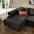 ECKSOFA in Chenille Dunkelbraun  - Dunkelbraun/Schwarz, KONVENTIONELL, Textil/Metall (184/265cm) - Hom`in