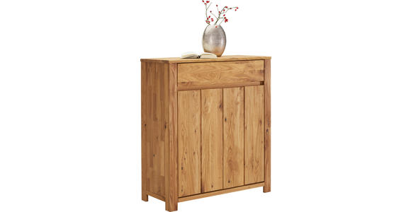 KOMMODE Wildeiche, Kerneiche massiv geölt Eichefarben - Eichefarben, KONVENTIONELL, Holz (91,8/103,5/40cm) - Linea Natura