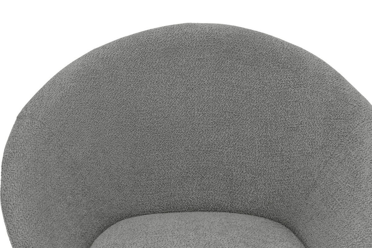 SESSEL in Bouclé Grau  - Schwarz/Grau, Design, Textil/Metall (77/77/64cm) - P & B