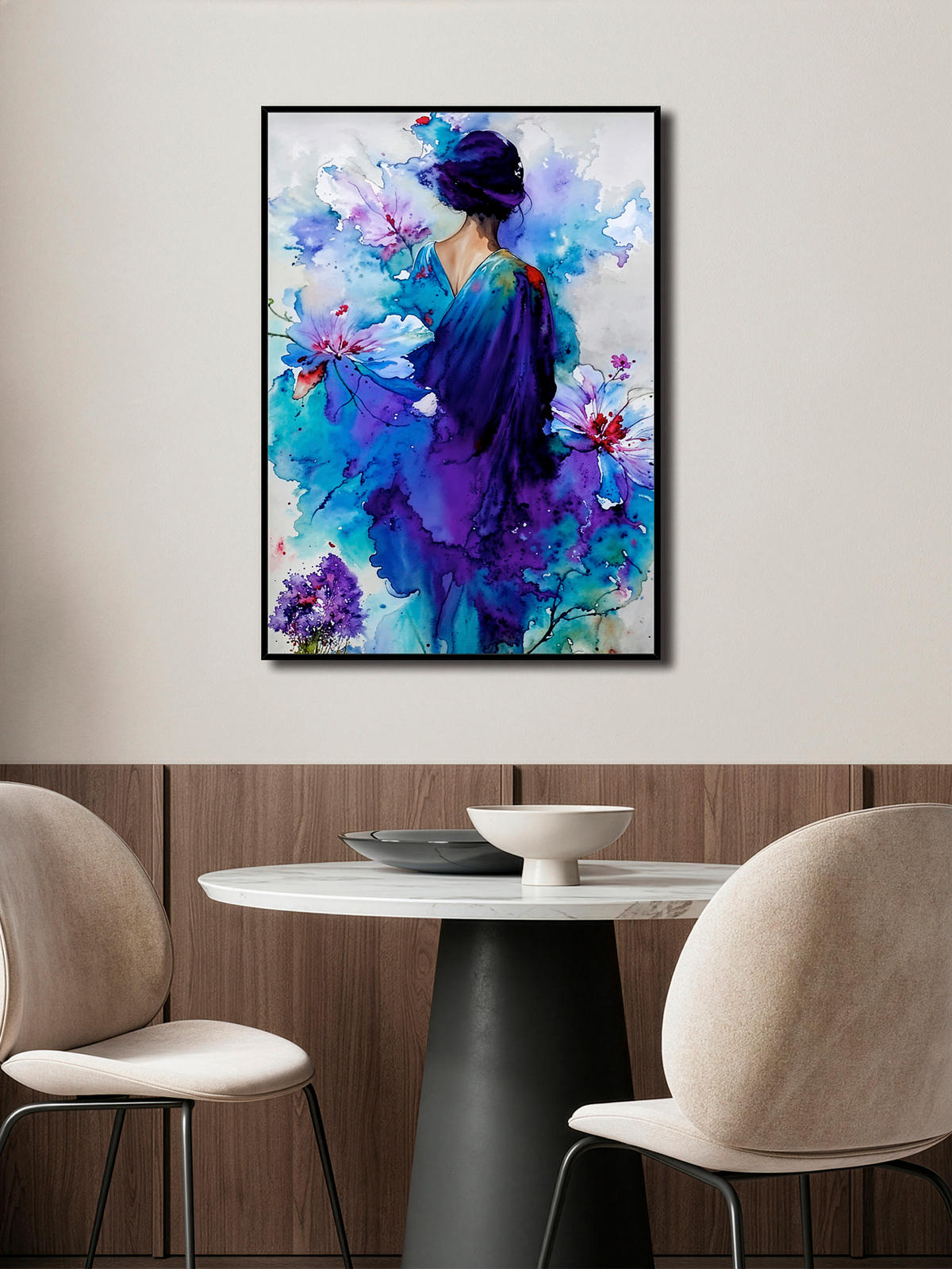 GLASBILD 50/70 cm  - Multicolor/Schwarz, LIFESTYLE, Glas/Holzwerkstoff (50/70cm) - Monee