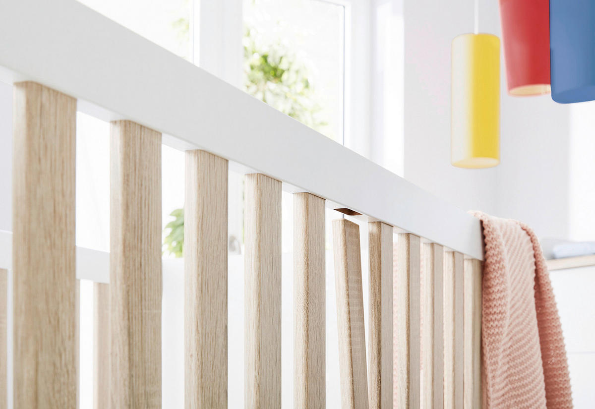 BABYZIMMER LUMI  - Eichefarben/Weiß, Basics, Holzwerkstoff - Pinolino