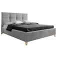 POLSTERBETT Lattenrost, Bettkasten 140/200 cm  in Grau  - Buchefarben/Grau, KONVENTIONELL, Holz/Textil (140/200cm) - Carryhome