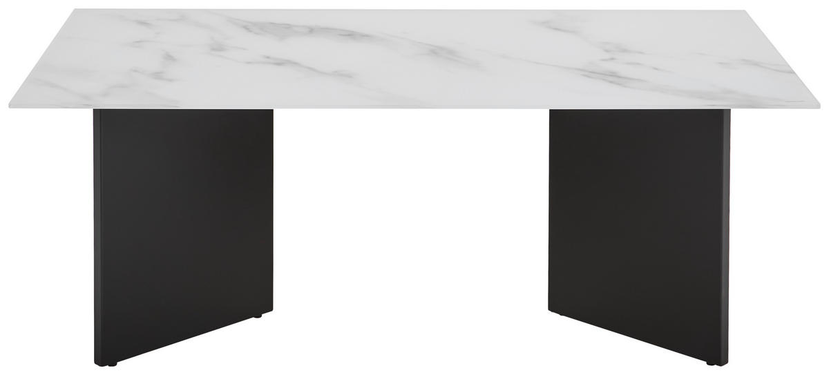 KONFERENČNÍ STOLEK, černá, bílá, kov, sklo, 110/60/40 cm - bílá/černá, Design, kov/sklo (110/60/40cm) - Livetastic