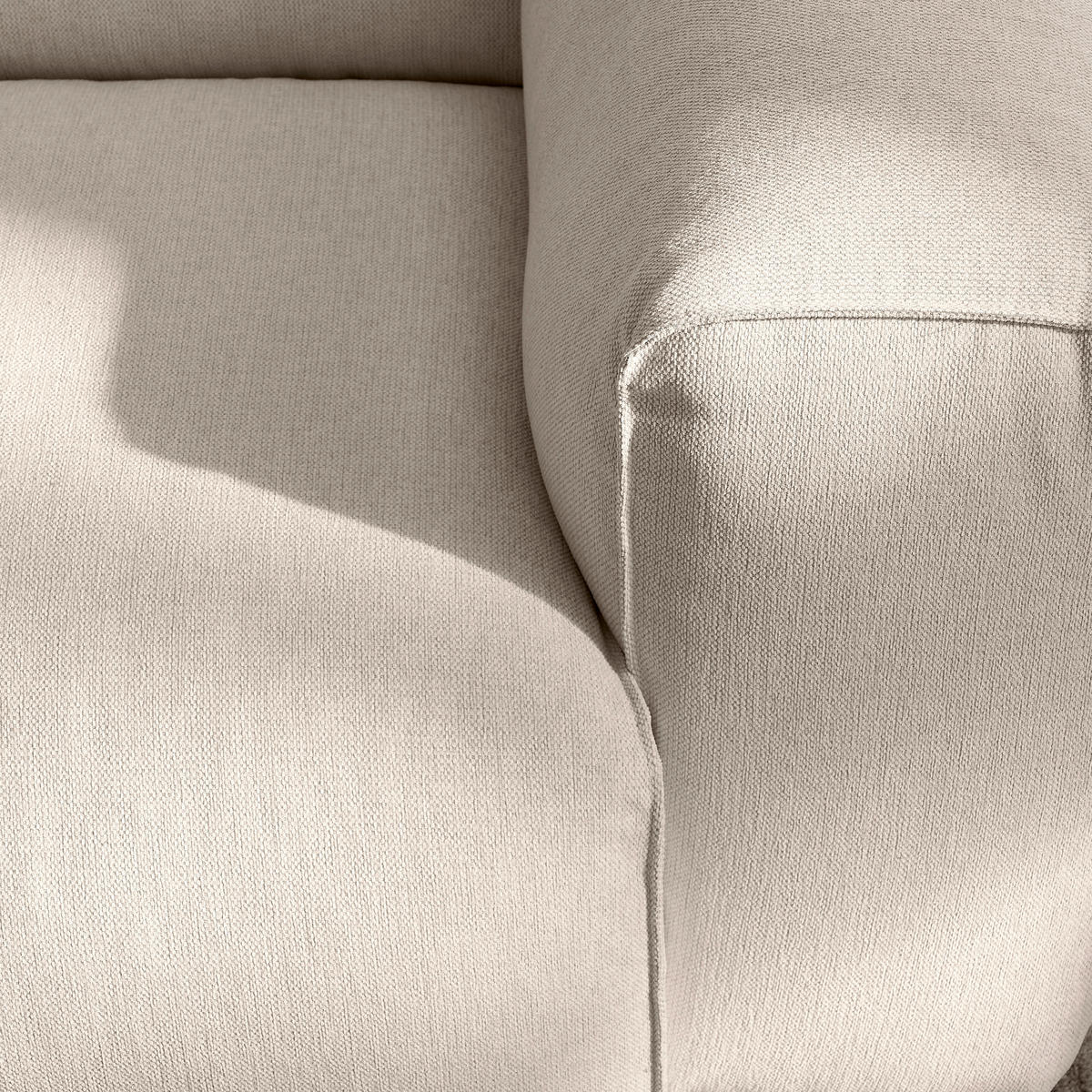 ECKSOFA in Webstoff Beige  265/171 cm  - Beige/Schwarz, Design, Kunststoff/Textil (265/171cm) - home24