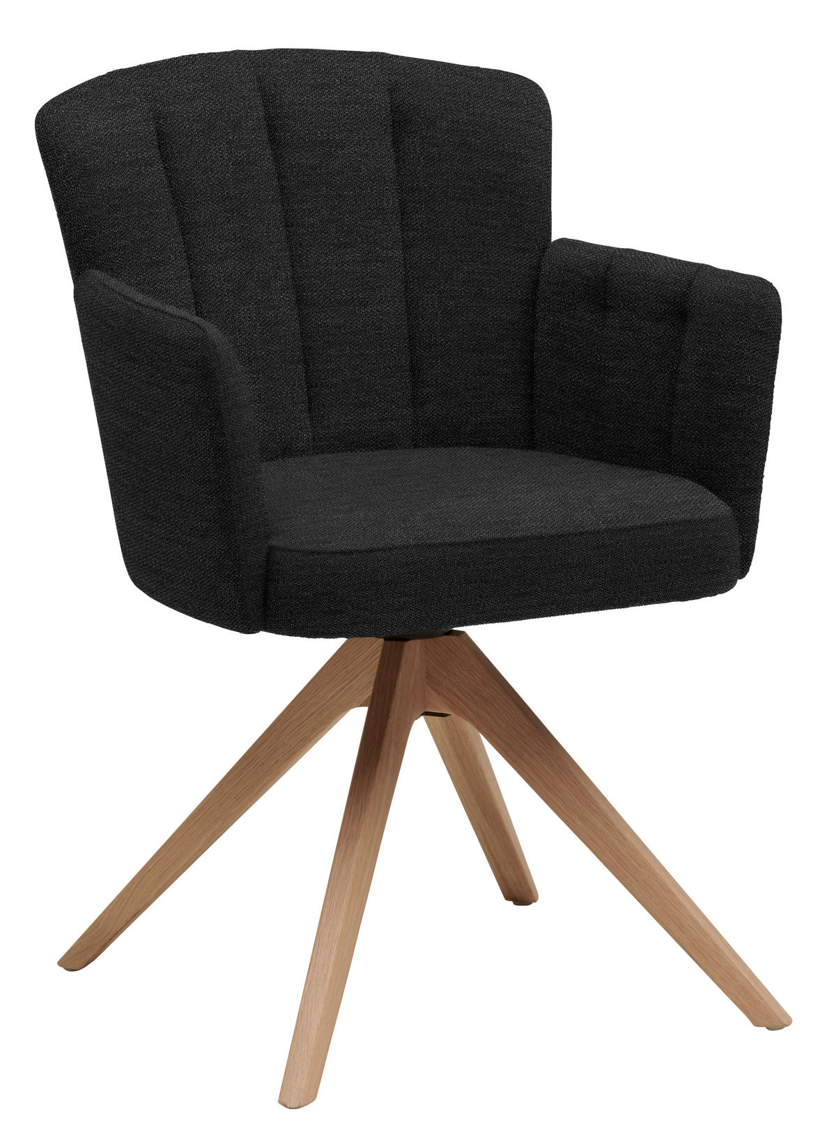 ARMLEHNSTUHL Struktur  - Wildeiche/Anthrazit, Design, Holz/Textil (58/83/62cm) - Venjakob