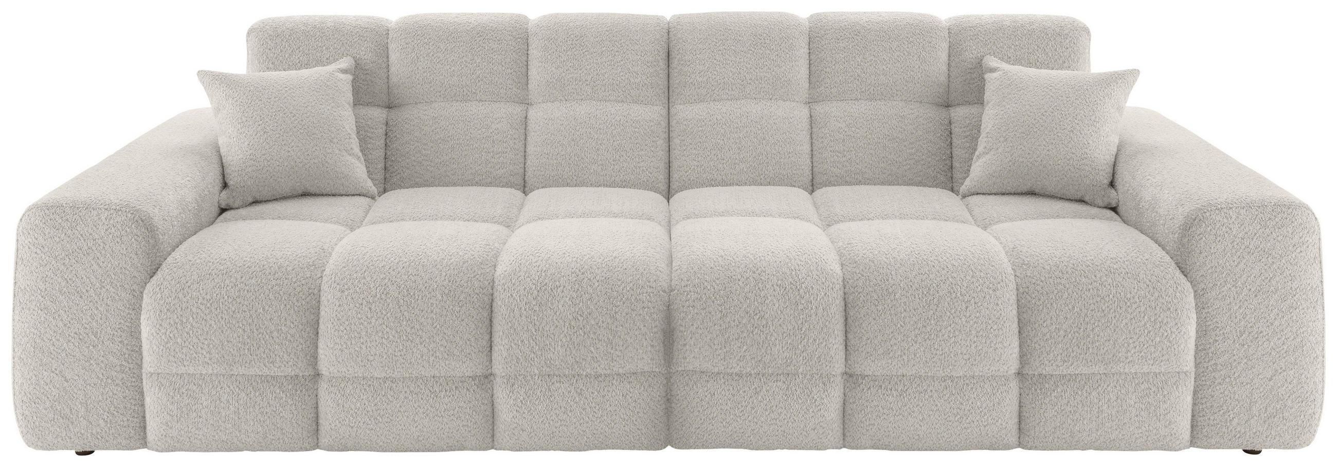 VIERSITZER-SOFA in Bouclé Weiß  - Schwarz/Weiß, MODERN, Kunststoff/Textil (300/87/120cm) - Livetastic