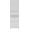 GARDEROBENSCHRANK 55/190/37 cm  - Weiß Hochglanz/Silberfarben, Design, Holzwerkstoff/Kunststoff (55/190/37cm) - Carryhome