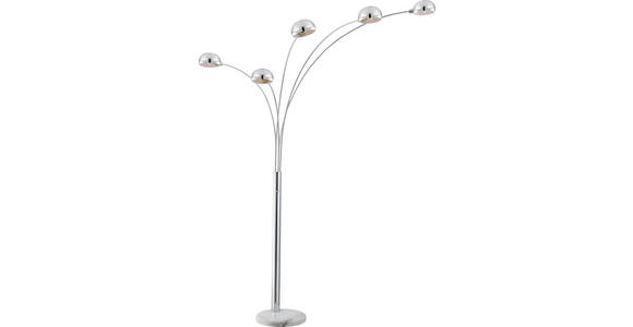Stehleuchte Leona - Chromfarben/Nickelfarben, MODERN, Metall (200cm) - Luca Bessoni