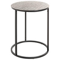 BEISTELLTISCH 41/41/52 cm Schwarz, Silberfarben rund  - Silberfarben/Schwarz, MODERN, Metall (41/41/52cm)