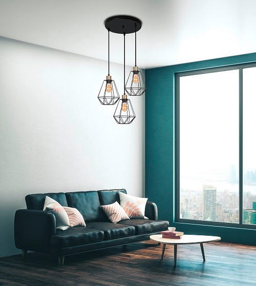 HÄNGLAMPA 44/44/100 cm  - svart, Design, metall (44/44/100cm)