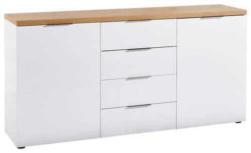 SIDEBOARD in 180/89/43 cm - Eichefarben/Alufarben, Design, Holzwerkstoff/Kunststoff (180/89/43cm) - Xora