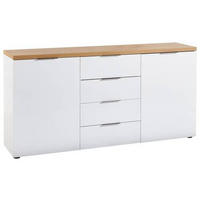 KOMODA   180/89/43 cm   bijela, boje hrasta  - bijela/boje hrasta, Design, drvni materijal/metal (180/89/43cm) - Voleo
