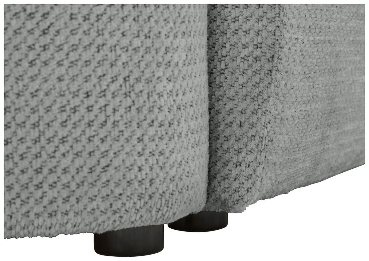 ECKSOFA Grau Chenille  - Schwarz/Grau, MODERN, Kunststoff/Textil (179/287cm) - Carryhome