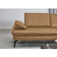 ECKSOFA in Echtleder Honig  - Schwarz/Honig, Design, Leder/Metall (325/157cm) - Dieter Knoll