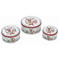KEKSDOSENSET 3-teilig  - Multicolor, Basics, Metall (19,0/8,0/19,0cm) - X-Mas