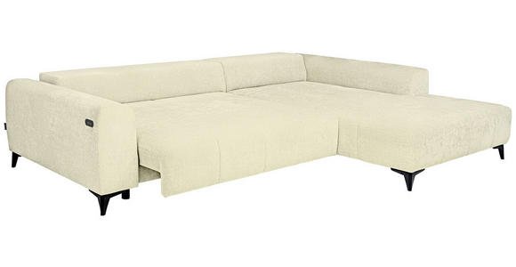ECKSOFA  in Chenille Creme  279/222 cm  - Creme/Schwarz, KONVENTIONELL, Kunststoff/Textil (279/222cm) - Hom`in