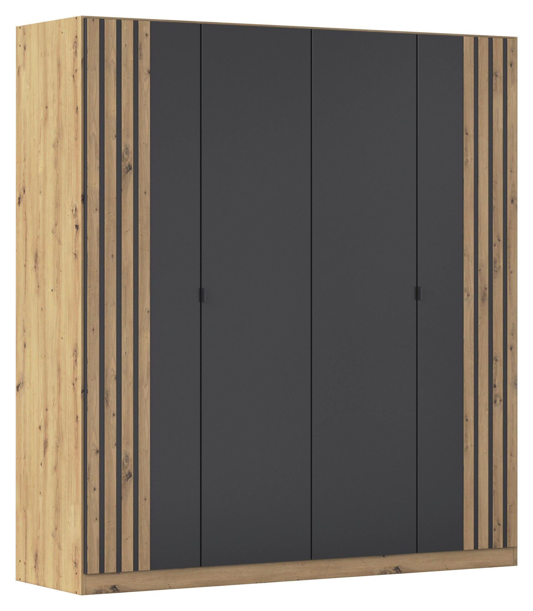 Rauch Möbel Drehtürenschrank Grau, Eiche Artisan 181x197x54 cm