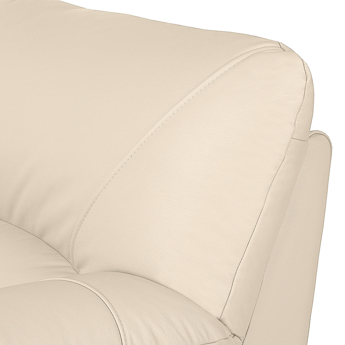 2-SITZER-SOFA in Echtleder Beige  - Beige/Schwarz, Design, Leder/Kunststoff (150/92/85cm) - Livetastic