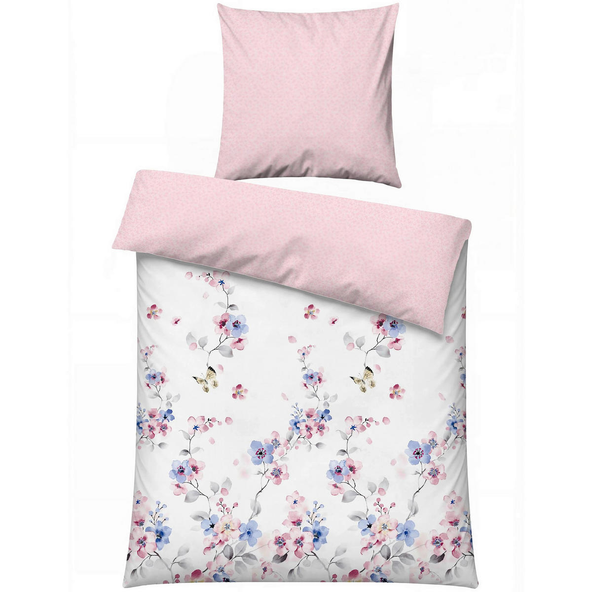 BETTWÄSCHE 155/220 cm  - Pink/Lila, Basics, Textil (155/220cm)