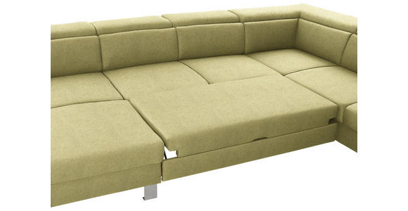 WOHNLANDSCHAFT  in Webstoff Grün  - Silberfarben/Grün, Design, Textil/Metall (168/320/226cm) - Xora