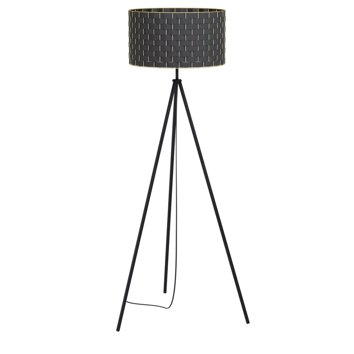 GOLVLAMPA Marasales 45/149 cm    - mässingsfärgad/svart, Design, metall/textil (45/149cm) - Eglo