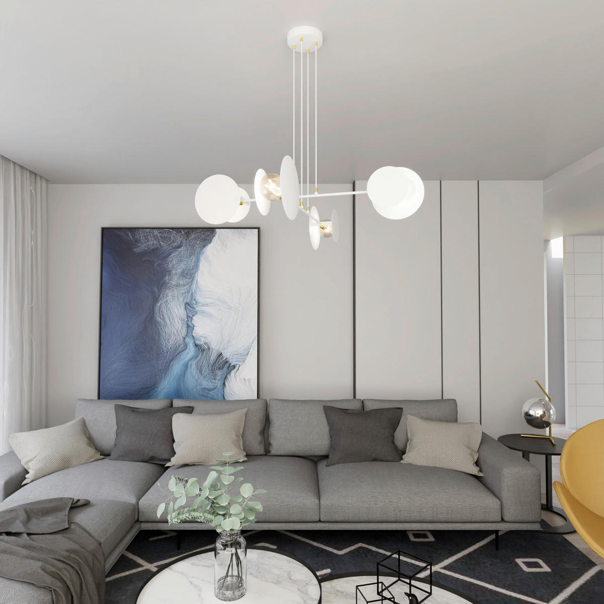 HÄNGELEUCHTE  96/96/120 cm    - Weiß, LIFESTYLE, Metall (96/96/120cm)