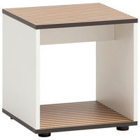 BADHOCKER - Eichefarben/Weiß, MODERN, Holzwerkstoff (40/42/40cm) - Stylife