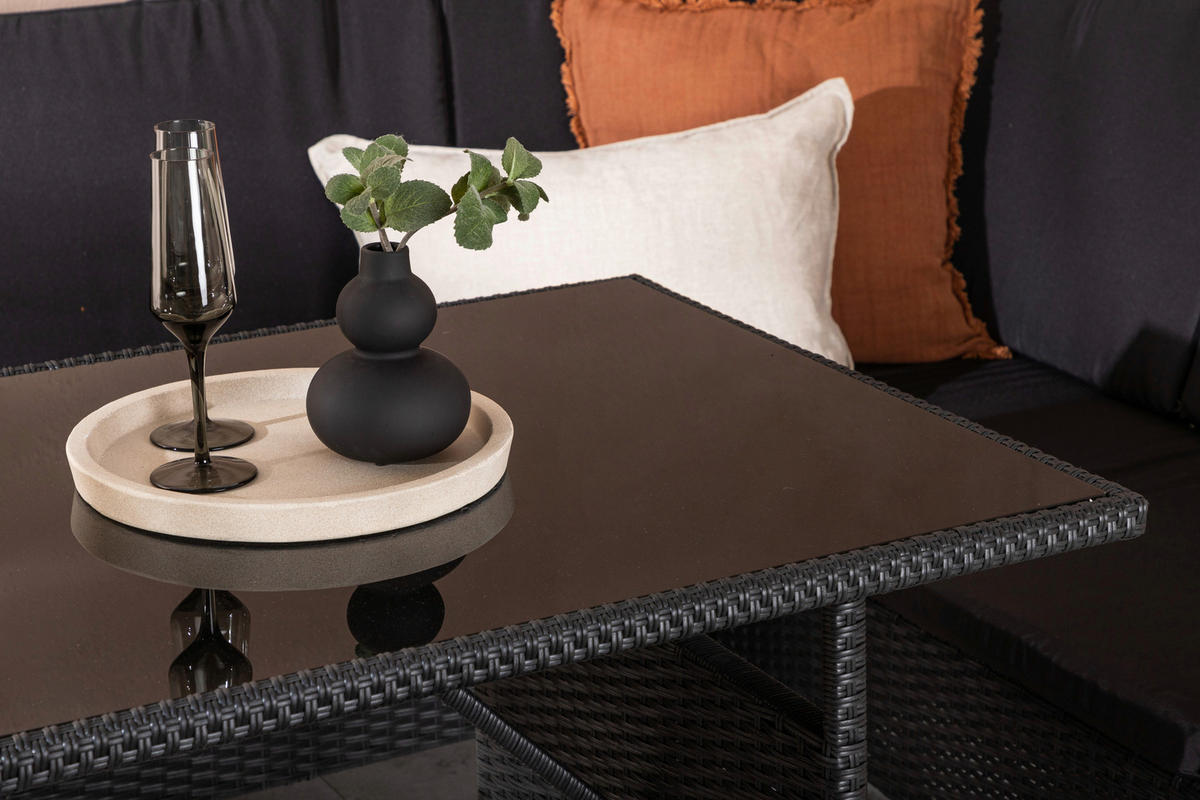 DINING-LOUNGESET  - Schwarz, KONVENTIONELL, Kunststoff - Gardenson