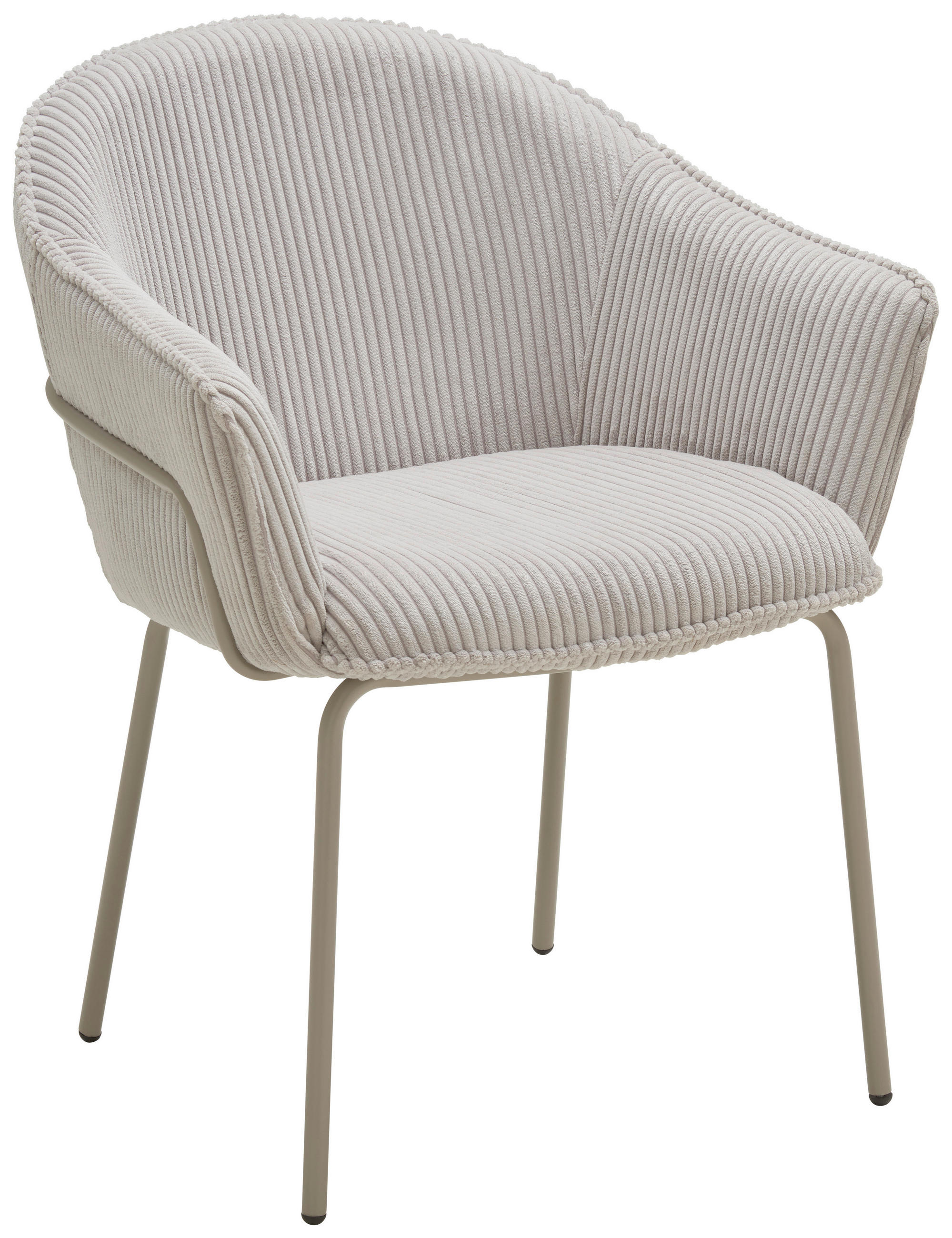 ARMLEHNSTUHL  in Eisen Cord  - Hellgrau, MODERN, Holz/Textil (66/82/66cm) - Livetastic