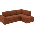 ECKSOFA in Webstoff Orange  - Schwarz/Orange, KONVENTIONELL, Kunststoff/Textil (224/165cm) - Xora