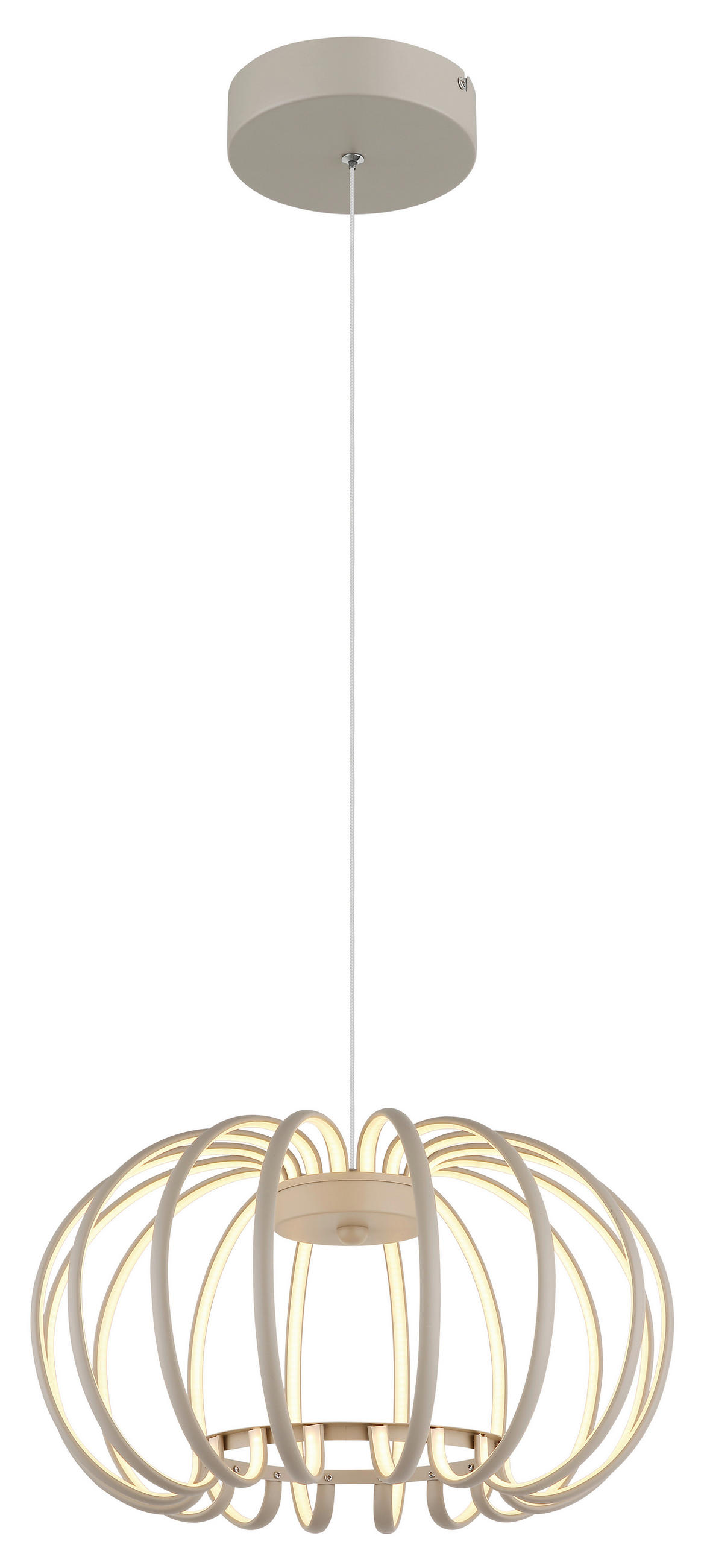 LED-HÄNGELEUCHTE 40/120 cm  - Sandfarben/Weiß, Design, Kunststoff/Metall (40/120cm) - Globo