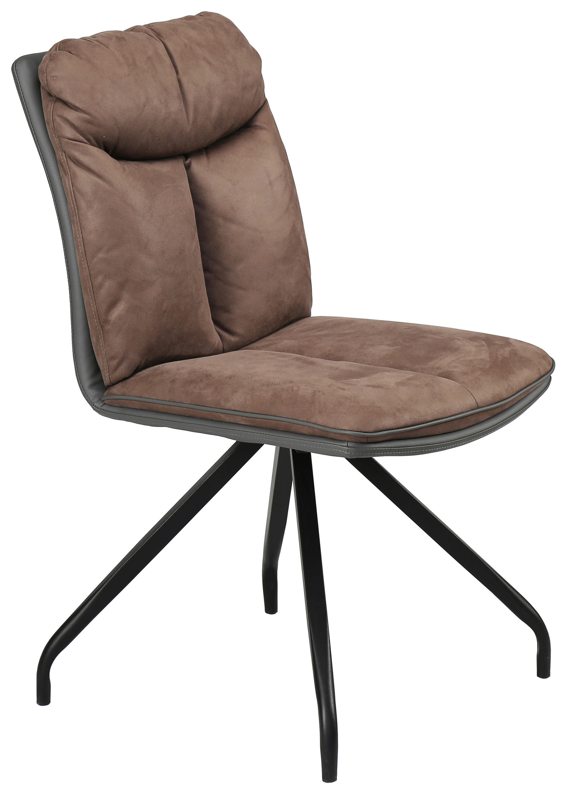 SCAUN in metal, textil maro, gri  - maro/negru, Design, metal/textil (46,5/88,5/67cm) - Hom`in