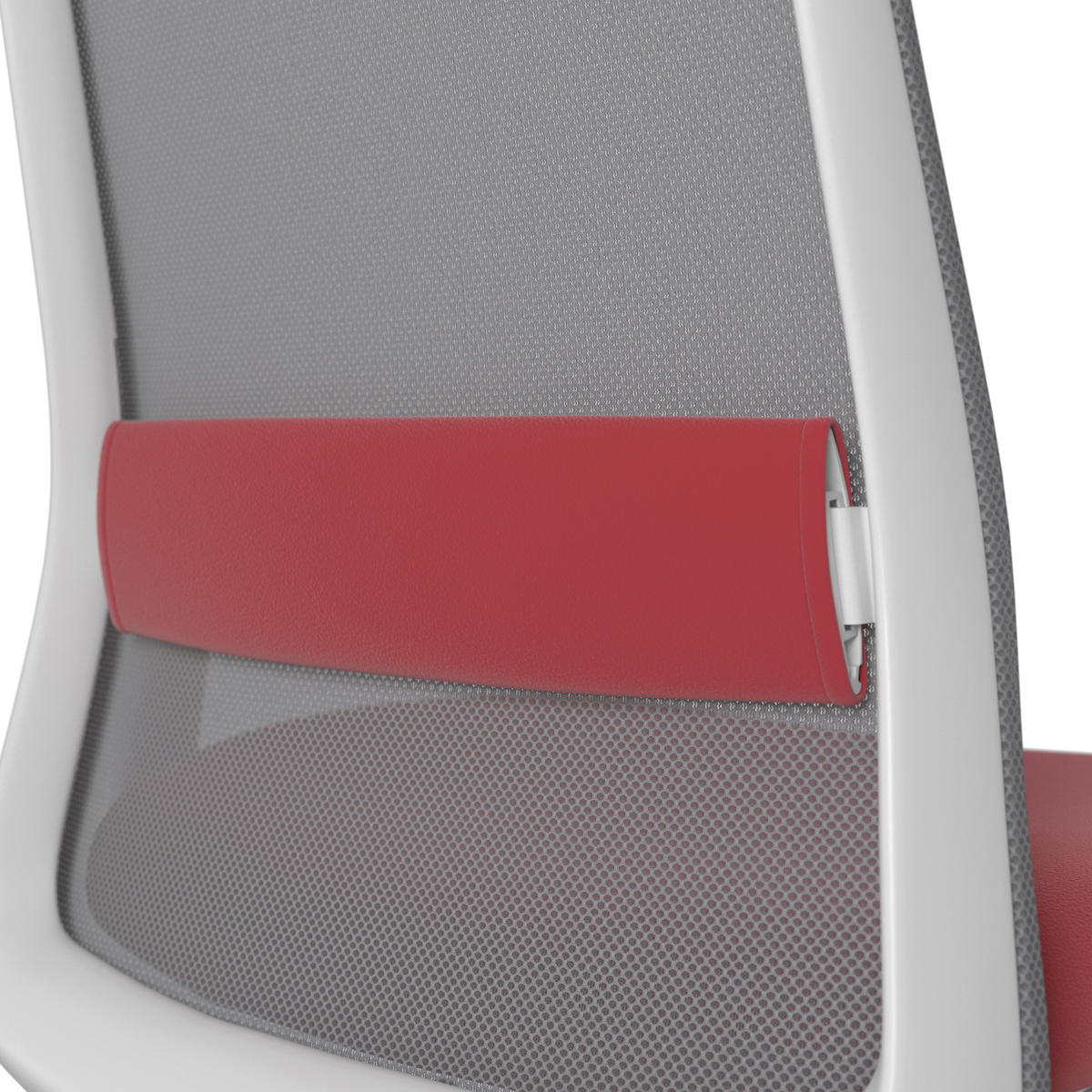 DREHSTUHL Lederlook Grau, Rot, Weiß  - Rot/Weiß, MODERN, Kunststoff/Textil (70/103-115/70cm)