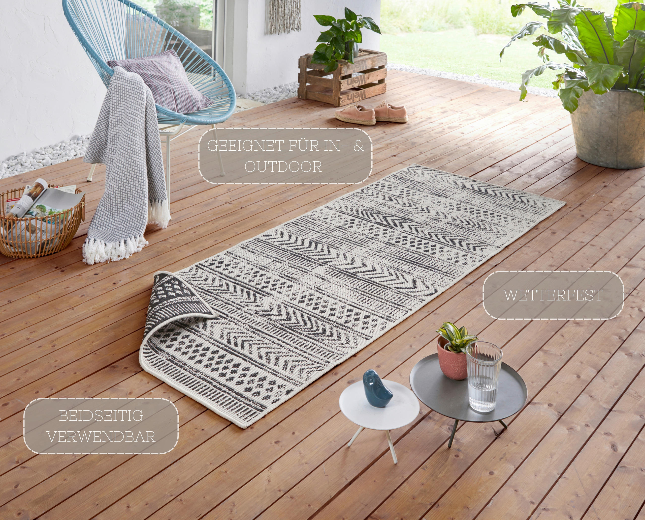 LÄUFER 80/350 cm Twin Supreme  - Creme/Schwarz, Design, Kunststoff (80/350cm) - Hanse Home