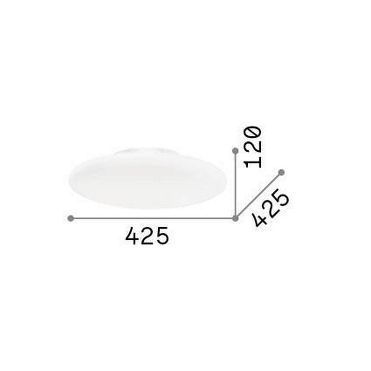 DECKENLEUCHTE  42,5/12 cm    - Weiß, Basics, Glas (42,5/12cm) - Ideal Lux