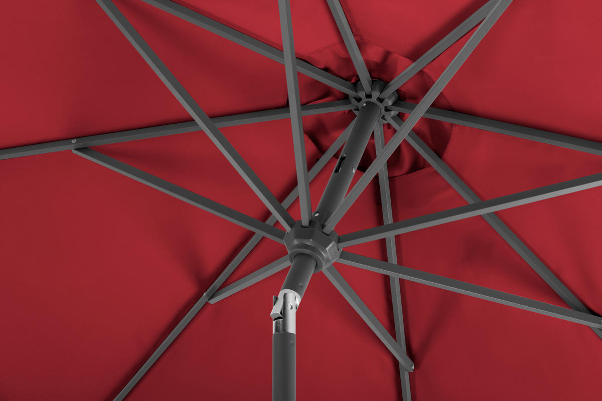 SONNENSCHIRM   - Anthrazit/Rot, Basics, Textil/Metall (270/250/270cm) - Schneider