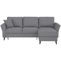 ECKSOFA in Velours Grau  - Schwarz/Grau, Konventionell, Holz/Textil (244/159cm) - Carryhome