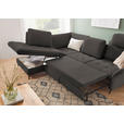 ECKSOFA in Chenille Graubraun  - Graubraun/Schwarz, Natur, Textil/Metall (233/288cm) - Valnatura