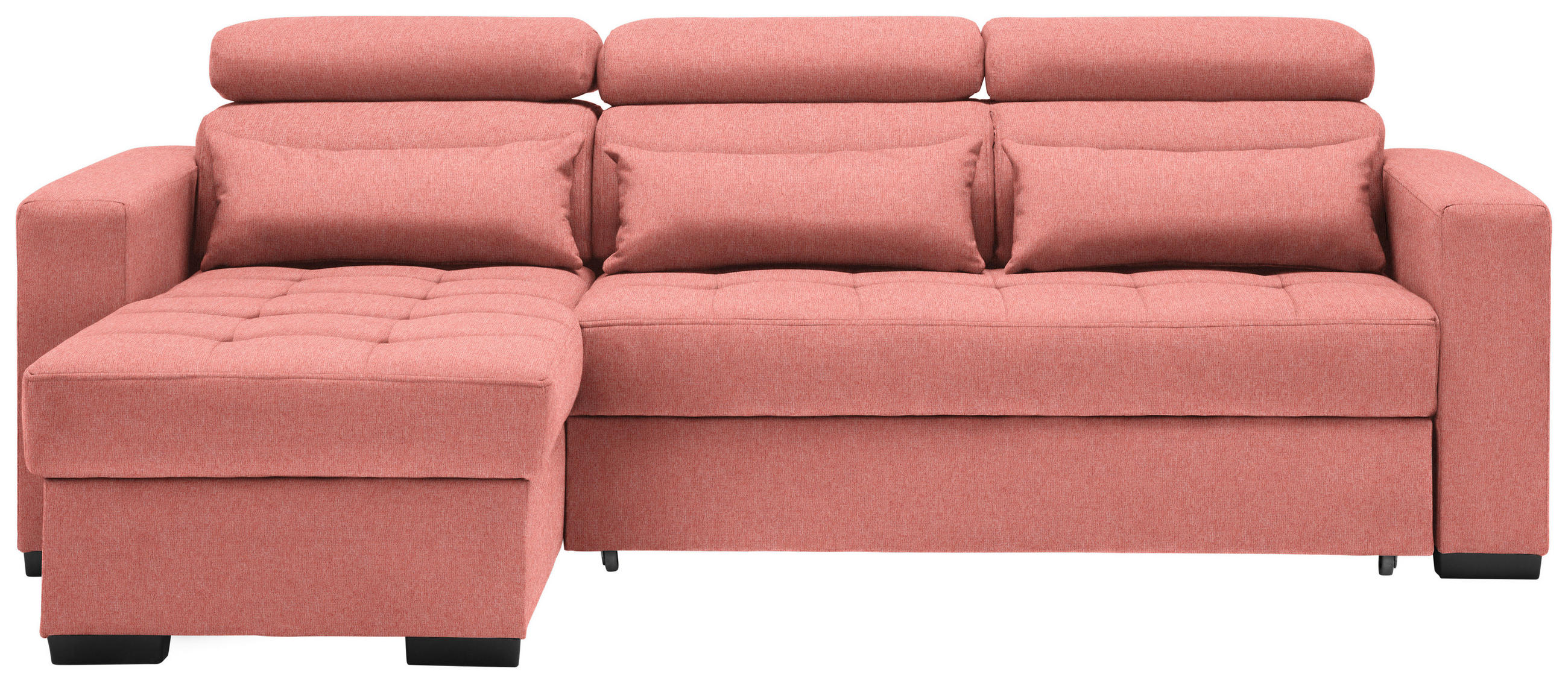 ECKSOFA in Struktur Koralle  179/240 cm  - Koralle/Schwarz, MODERN, Kunststoff/Textil (179/240cm) - Carryhome