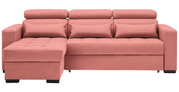 ECKSOFA in Struktur Koralle  179/240 cm  - Koralle/Schwarz, MODERN, Kunststoff/Textil (179/240cm) - Carryhome